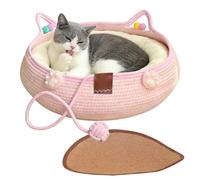 Bed for Cats - Pet Bed Cat Nest Set | Soft Funny Cat Beds | Plush Cushion Pillow, Anti-Slip Bottom, Kitten Puppy Sleeping, Indoor Home Decor, Apartment Living Room Balcony, Small Medium Pets