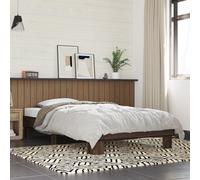 Bed Frame Brown Oak 150x200 cm Engineered Wood and Metal, bed, guest bed, double bed, bedroom furniture, bed base