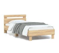 Bed Frame Sonoma Oak Engineered wood Plywood Twin Modern