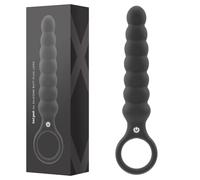 bed geek Plug anal vibrant en silicone - Bâton de plaisir en silicone pour adultes - 20 réglages de vibrations sensationnels - Outil strié avec bosses et bosses