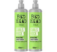 Bed Head by TIGI Curls Rock Hydrating Conditioner, après-shampoing hydratant intense pour cheveux bouclés et ondulés, contrôle des frisottis et définition des boucles, 400 ml (Lot de 2)