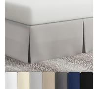 Bed Maker's Cache-sommier « Never Lift Your Mattress » de Style Classique, Tissu Infroissable à Faible Entretien, Longueur de Chute Traditionnelle de 35,6 cm, lit Double, Argent Doux