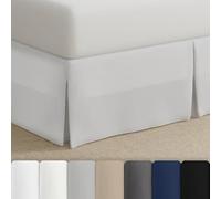 Bed Maker's Jupe de lit enveloppante sur Mesure Ne soulevez jamais Votre Matelas Classique de 14 Pouces de Longueur de Chute, mélangé Polyester, Blanc, Reina