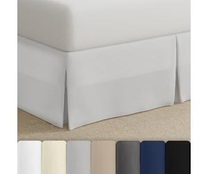 Bed Maker's Tailored Wrap-Around Bedskirt Ne soulevez jamais Votre Matelas Classique de 14 Pouces de Longueur de Chute, mélangé Polyester, Blanc, Reina