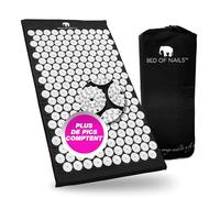Bed of Nails Original Acupression Tapis, Acupuncture Tapis avec 8,820 Massage Tapis Pointes pour Bien-être, Augmenté Énergie, Dos Douleur Soulagement, 74 x 41 x 2 cm, Transport Sac, Noir De Jais