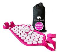 Bed of Nails Sangle Acupression Confortable Avec 1 848 Pointes Pour Le Soulagement Du Mal De Dos, Cadeau Bien-Être Pour Femmes Et Hommes Avec Sac De Transport, Rose