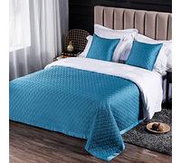 Bed Runner Écharpe Couleur Unie Matelassé De Haute Précision De Forme Spéciale Embossage Bed Runner Maison Literie Écharpe Couvre-Lits Couvre-lit Prote, Blue, 130x240cm (for 1.8m Bed)