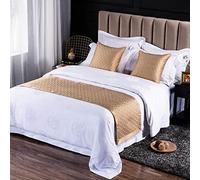 Bed Runner Écharpe Couleur Unie Matelassé De Haute Précision De Forme Spéciale Embossage Bed Runner Maison Literie Écharpe Couvre-Lits Couvre-lit Prote, Gold, 50x240cm (for 1.8m Bed)