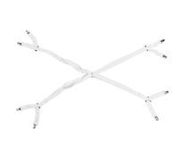 Bed Sheet Holder Clip | Adjustable Sheet Straps for Mattress/Sofa/Tablecloth | 4 Corner Clips with 39.4 Inch Extended Length, Alloy & Nylon Material (White)