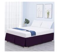 Bed Skirt 1 PC Polyester Imitation Silk Plissé Jupe Hôtel Ménage Ceinture Lit Protecteurs Anti-poussière for Le lit Queen King pour la Chambre(Deep Purple,Queen 150x203x35.5cm)