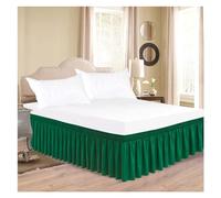 Bed Skirt Jupe de lit à Volants Couleur Unie épaisse Classique avec Tissu résistant aux Rides et la décoloration Ceinture élastique élargie pour la Chambre(Dark Green,135x 200x38cm)
