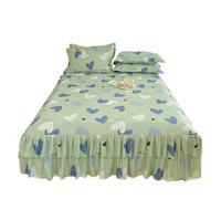 Bed Skirt Jupe de lit imprimée, Housse Matelas antidérapante, Protection Douce for la Peau, Jupe Chambre à Coucher, Drap, décoration literie(Xiarixiangqi,3pcs 180x220cm)