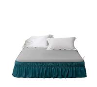 Bed Skirt Jupes de lit à Volants Pretty Comfort avec Ceintures élastiques Double Couche - Tissu résistant aux Plis et la décoloration Chute 15 18 Pouces(Peacock,Full 135x190x48cm)