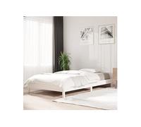 Bed stapelbaar 100x200 cm massief grenenhout wit820388