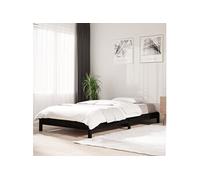 Bed stapelbaar 75x190 cm massief grenenhout zwart820411