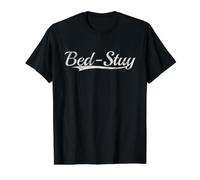 Bed-Stuy Brooklyn Vintage Varsity Classic Throwback Style T-Shirt Graphique avec Valeur, Homme, Noir, S