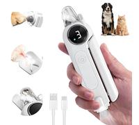 Bedama Coupe-griffes 2 en 1 pour chien avec double lumières LED, tondeuse électrique professionnelle avec 3 vitesses et couvercle anti-poussière, outil de toilettage silencieux pour chiens et chats de