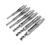 Bédanes Creux en Acier, Set de 6 Forets à Bois Carrés pour Menuiserie, 6,35-16 mm