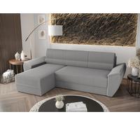 BEDANTE Canapé d'angle L REBI L2 Poso 110 Gris clair Gauche avec fonction sommeil Forme L, Canapé avec espace de rangement, coffre de lit, Canapé de salon, Canapé, Canapé, Canapé-lit