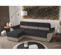 BEDANTE Canapé d'angle L REBI L2 Rainbow 27/83 Gris/Beige Gauche avec fonction sommeil Forme L, Canapé avec espace de rangement, coffre de lit, Canapé de salon, Canapé, Canapé, Canapé-lit