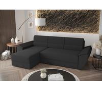 BEDANTE Canapé d'angle L REBI L2 Rainbow 27 Gris Gauche avec fonction sommeil Forme L, Canapé avec espace de rangement, coffre de lit, Canapé de salon, Canapé, Canapé, Canapé-lit