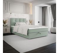 BEDANTE Lit boxspring FADO 2 mini 120x200 Cosmic 16, vert clair, lit, sommier, lit simple, lit d'hôtel, topper, matelas, lit boxspring, sommier, chambre à coucher, Bonell, espace de rangement, lit rem