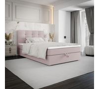 BEDANTE Lit boxspring FADO 2 mini 90x200 Cosmic 14, rose, lit, coffre de lit, lit simple, lit d'hôtel, topper, matelas, lit boxspring, coffre de lit, chambre à coucher, Bonell, espace de rangement, li
