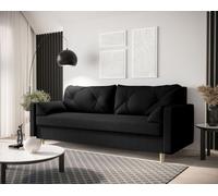 BEDANTE SOFA ASTRA avec fonction sommeil COSMIC 100 Noir Canapé avec coffre de rangement Canapé salon Canapé-lit Coffre de rangement Canapé-lit