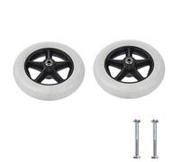 BEdaw Pièces de Rechange de Roue 6″/7″ Pour Fauteuils Roulants, Déambulateurs, Déambulateurs, Paquet de 2, Pneu de Roulette Avant Avec Vis/7Inch/180Mm