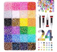 Bedazzler - Kit de 40 couleurs de strass pour bricolage - Avec colle - Pierres en résine - Bedazzler - Avec stylo à cire - Strass pour ongles - Diamond Painting (A)