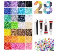 Bedazzler - Kit de 40 couleurs de strass pour bricolage - Avec colle - Pierres en résine - Bedazzler - Avec stylo à cire - Strass pour ongles - Diamond Painting (B)