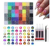 Bedazzling Kit de petits strass - Pierres décoratives pour ongles - Pour artistes, femmes, amateurs, étudiants, scrapbooking, étuis de téléphone portable, vêtements, journal, mariage, sacs, chaussures