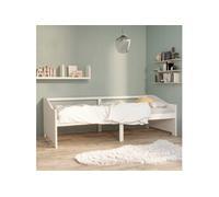 Vidaxl Lit De Repos 3 Places Blanc Bois De Pin Massif 90x200 Cm Blanc