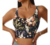 BedBliss Brassière de sport pour femme - Débardeur court de yoga pour l'exercice, l'athlétisme, la course à pied, le cyclisme, la salle de sport, Flower 9., XXL