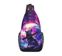 Bedbliss Sac à dos à bandoulière - Sac à dos à bandoulière - Sac de poitrine - Sac de sport - Voyage -, Purple Wolf 8, 19x9x39cm