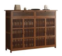 BEDCKCC Armoire à Chaussures en Bambou, 4 Niveaux Armoire à Chaussures Tiroir à Clapet Respirant,Meuble à Chaussures en Bois Entrée Couloir Et Salon 130 X 33 X 99cm