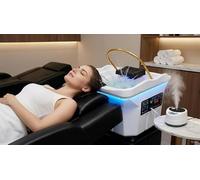 BEDCKCC Head Spa Japonais, Équipement De Spa pour La Tête Bac à Shampoing avec Réservoir De Stockage d'eau De 60 L, Circulation d'eau Fumigation Luminothérapie, pour Salons Et Spas