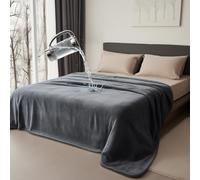 Bedding Aid Couverture imperméable, anti-déversement, anti-taches, imperméable et sans désordre, confortable en flanelle, pour très grand lit, gris lune et gris étoilé, 228,6 x 274,3 cm