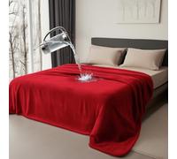 Bedding Aid Couverture Imperméable, Plaid Imperméable, Protege Canape Impermeable, Couverture Imperméable Chien, Couverture Impermeable Anti Pipi Chat (152 x 203 cm, Rouge et Noir)