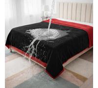 Bedding Aid Couverture Imperméable, Plaid, Protège Canapé, Anti Pipi Chien et Chat (102 x 152 cm, Rouge et Noir)