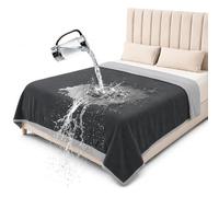 Bedding Aid Couverture imperméable pour très Grand lit - Couverture en Flanelle pour très Grand lit - Couverture imperméable réversible et Double Face (228,6 x 274,3 cm, Gris foncé/Gris Clair)