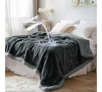 Bedding Aid - Couverture imperméable taille lit jumeau - Plaid en sherpa polaire réversible, protecteur de lit et canapé doux, chaud et anti-fuites pour enfants, animaux de compagnie et déversements