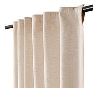 Bedding Craft Lot de 2 Rideaux à Pattes en Lin Naturel de 243,8 cm de Long pour Salon, Style Ferme, 127 x 243,8 cm, Naturel