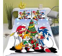 Bedding Sonic X, Sonic Bedding - Parure De Lit Anime Sonic Literie Enfant X Sonic Microfibre Impression D (,Xcm)