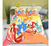 Bedding Sonic X, Sonic Bedding - Parure De Lit Anime Sonic Literie Enfant X Sonic Microfibre Impression D (,Xcm)