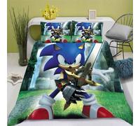 Bedding Sonic X, Sonic Bedding - Parure De Lit Anime Sonic Literie Enfant X Sonic Microfibre Impression D (,Xcm)