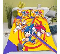 Bedding Sonic X, Sonic Bedding - Parure De Lit Anime Sonic Literie Enfant X Sonic Microfibre Impression D (,Xcm)