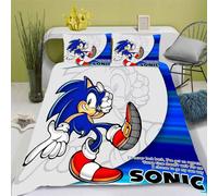 Bedding Sonic X, Sonic Bedding - Parure De Lit Anime Sonic Literie Enfant X Sonic Microfibre Impression D (Xcm)