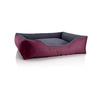 BedDog Chien/Chat Panier Teddy S à XXXL, 14 Couleurs au Choix, en Cordura & Microfibre Velours, lit de Chien Lavable, Coussin de Chien, pour l''intérieur et l''extérieur, Taille XL, Bordeaux/Gris'