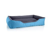 BedDog Chien/Chat Panier Teddy S à XXXL, 14 Couleurs au Choix, en Cordura & Microfibre Velours, lit de Chien Lavable, Coussin de Chien, pour l''intérieur et l''extérieur, Taille XXL, Gris/Bleu'